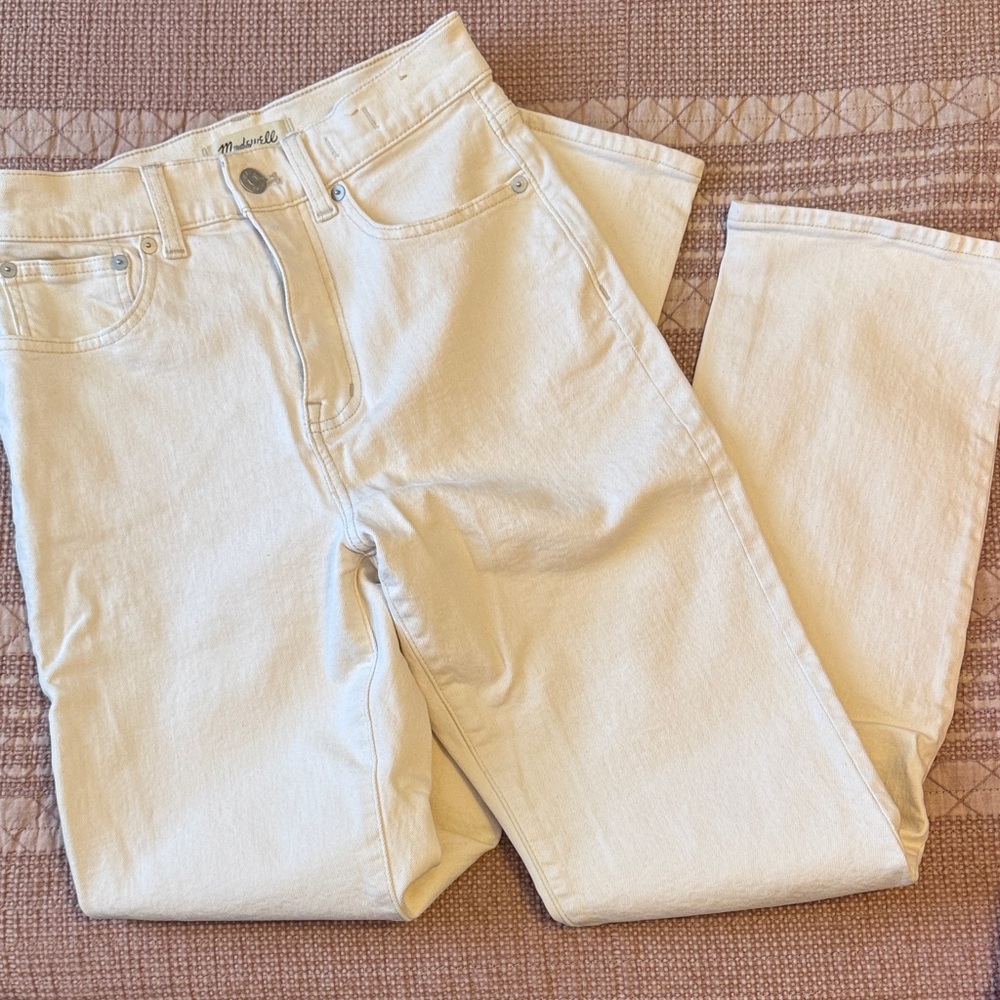 Madewell 90’s Straight Cream High-Waisted Jeans